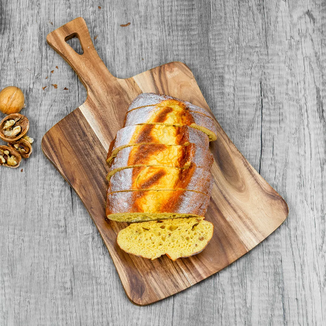 Tabla de cortar de madera con asas para frutas y queso 