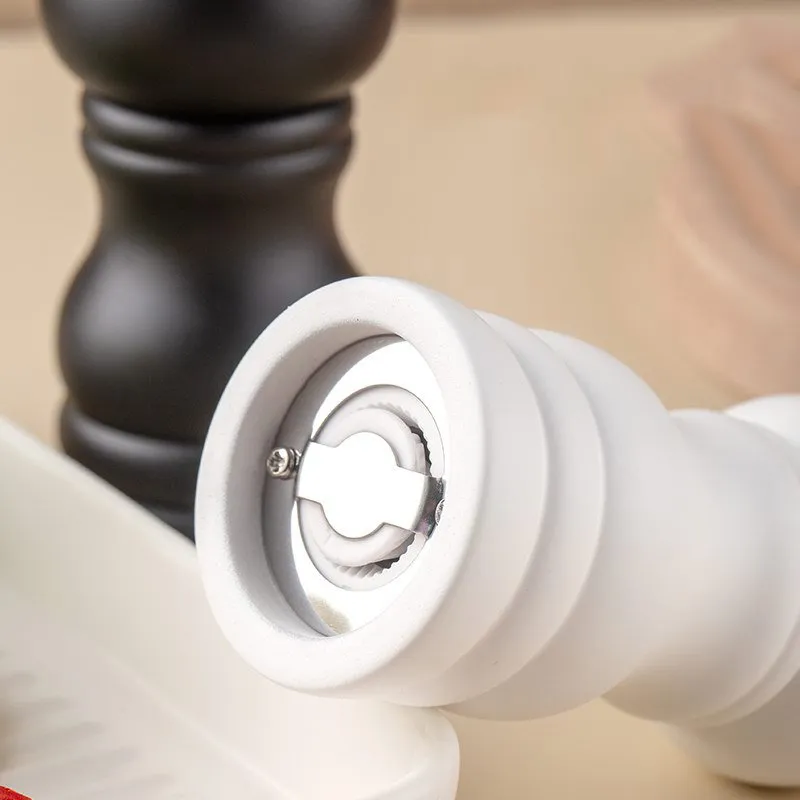 molida Molinillo manual de madera maciza de 4 pulgadas con acabado de cocina PU para hornear para pimienta negra reci&eacute;n molida 