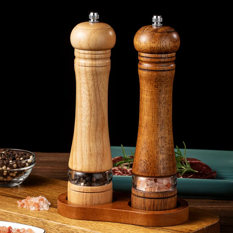 Molinillo manual de madera vers&aacute;til para cocina, perfecto para pimienta negra, sal marina y pimienta en polvo 