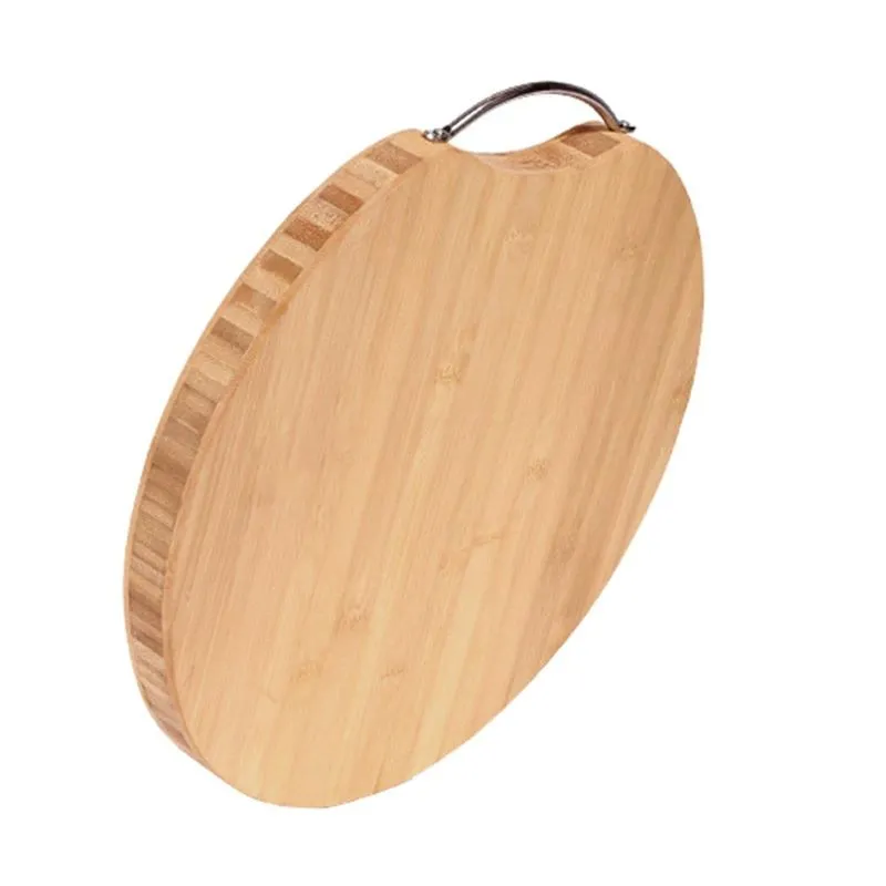Tabla de cortar de bamb&uacute; redonda de 3 cm de espesor Tabla de cortar de carnicero 