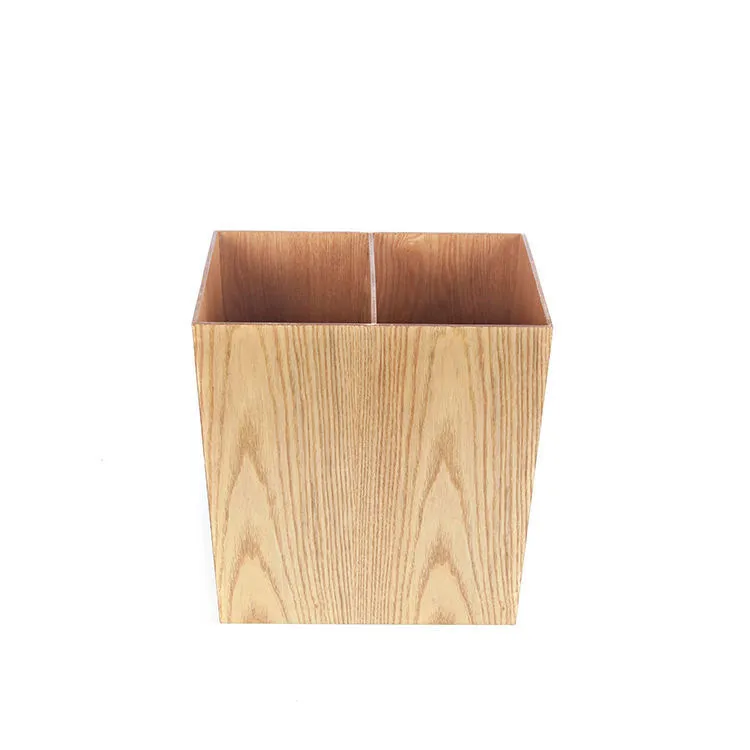 Bote de basura de madera de fresno doble para cocina/oficina/sala de estar 