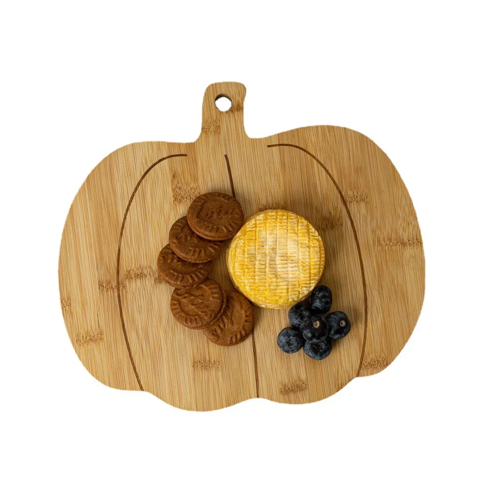 Tabla para servir de bambú con forma de calabaza, tabla para cortar para queso/aperitivo