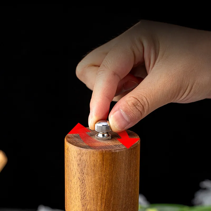 Juego de molinillo de sal y pimienta de madera de acacia para electrodom&eacute;sticos 