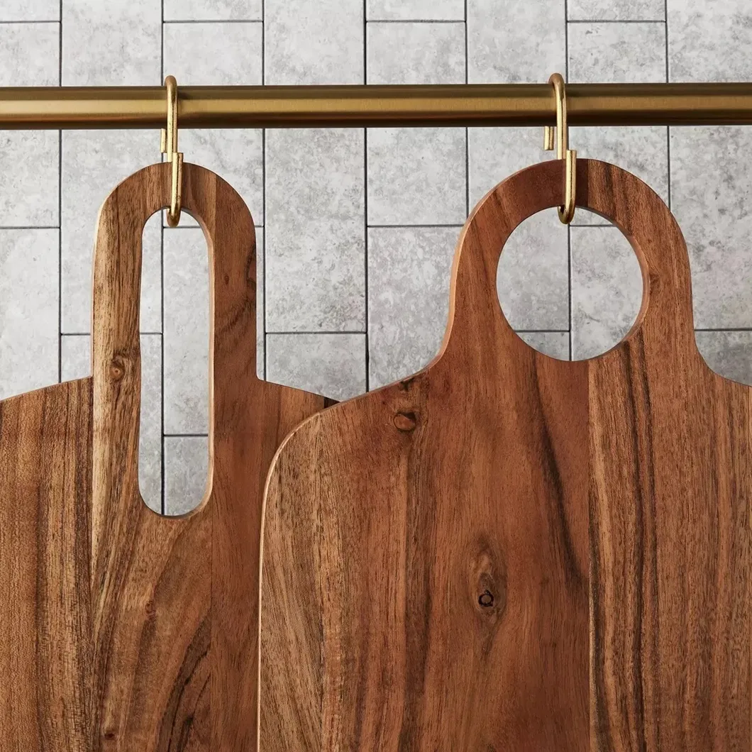 Juego de 2 tablas para charcuter&iacute;a de madera de acacia