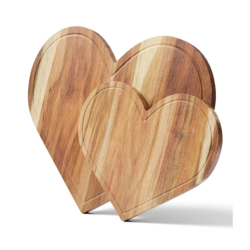 con forma de coraz&oacute;n Juego de 2 tablas para cortar