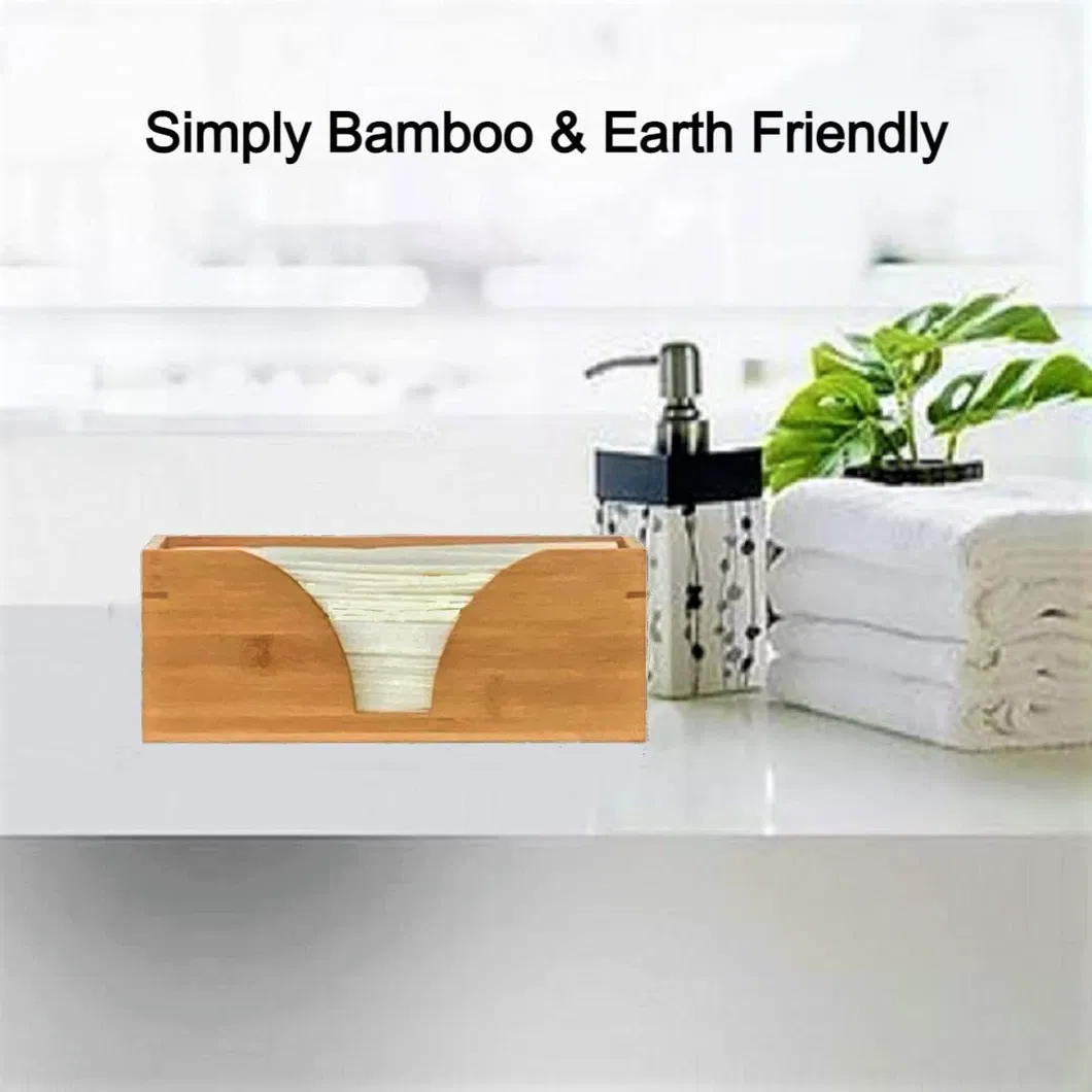 Dispensador/soporte de toallas de papel plegadas de bamb&uacute; m&uacute;ltiples para encimera