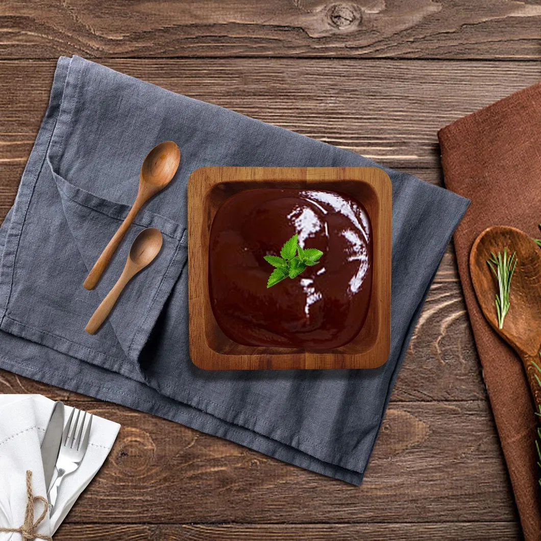 Venta al por mayor Tazones de salsa de madera de acacia cuadrados Platos de salsa