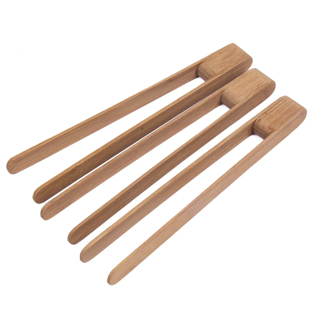 Juego de pinzas para tostadas de bamb&uacute; para cocinar en la cocina 