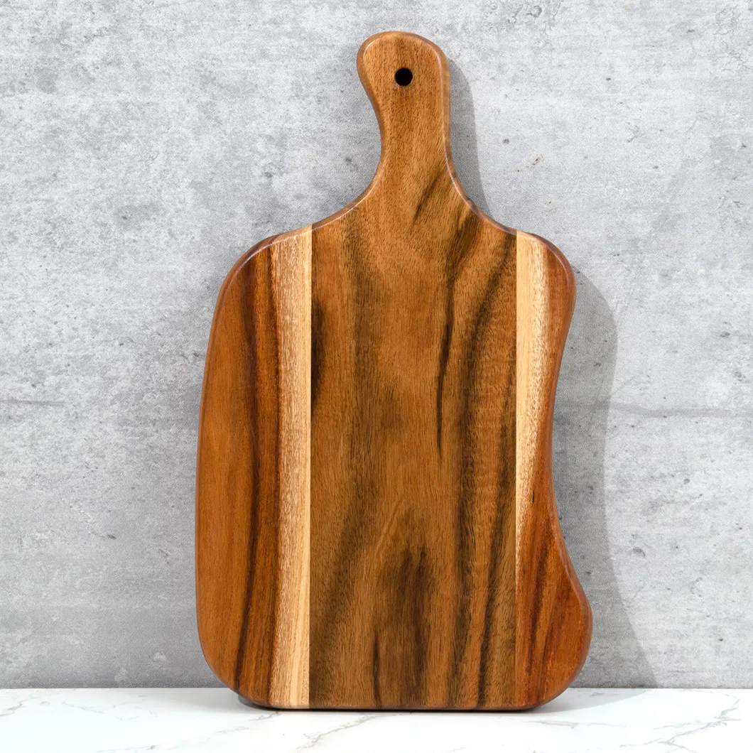 Tabla de cortar de madera de acacia de tama&ntilde;o personalizado con mango