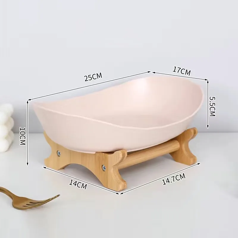 Cesta de almacenamiento de bambú con estante de exhibición para frutas, dulces y pan