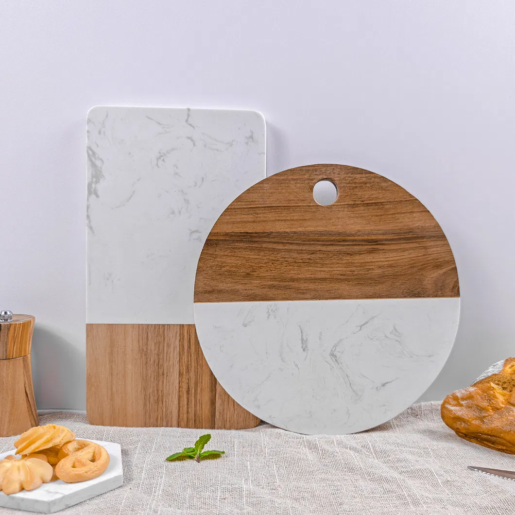 para quesos de madera de acacia Tabla de cortar para embutidos con mango 