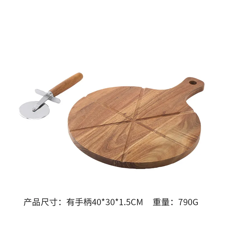 Tabla para servir pizza de madera con forma de paleta, tabla para cortar