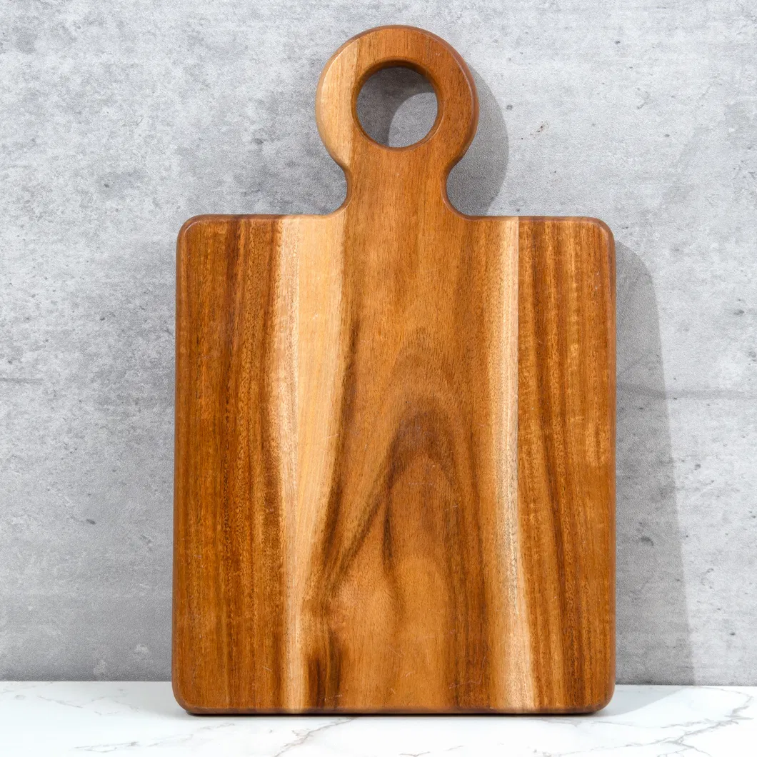 Tabla de servir de madera de acacia para carne, verduras, frutas, embutidos de queso