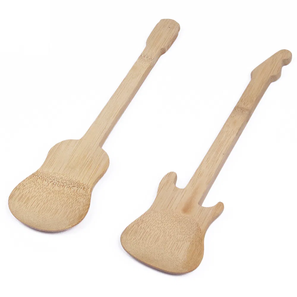 Personaliza la cuchara de bamb&uacute; con forma de Guita para regalo 