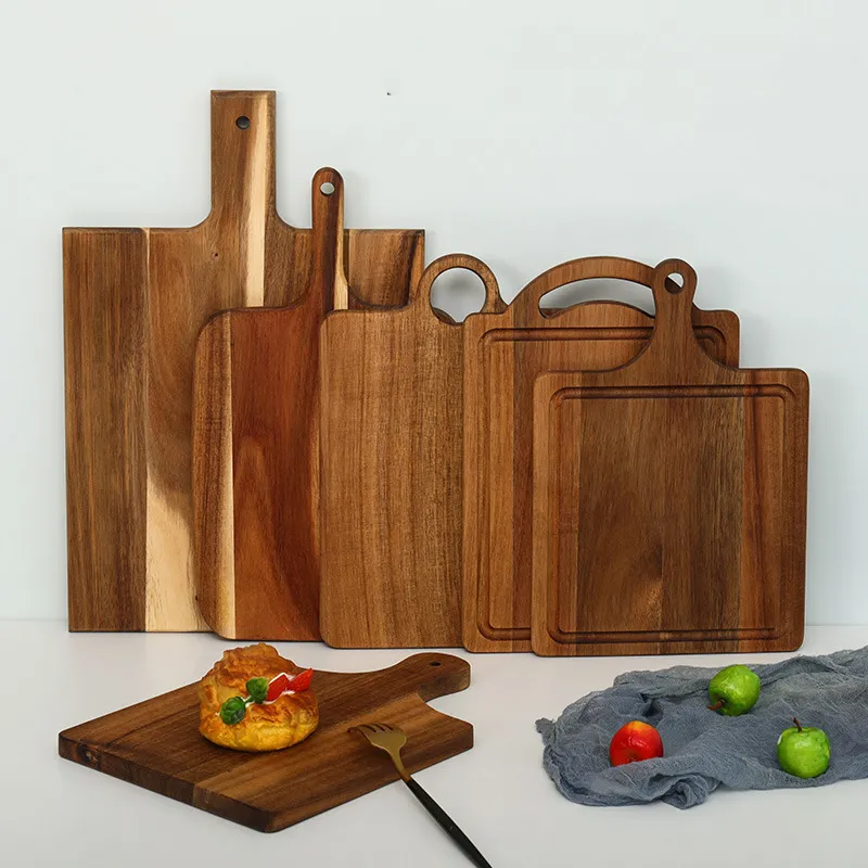 Tabla para servir de madera multifuncional con mango