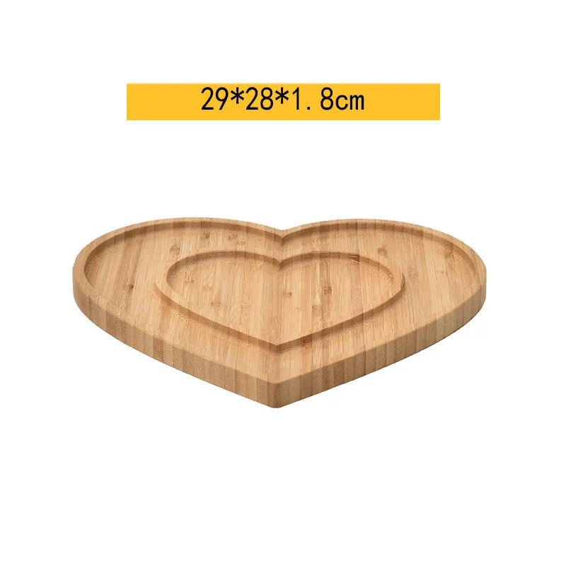 Direct Supply 2 platos de servir de bamb&uacute; con forma de coraz&oacute;n para bistec